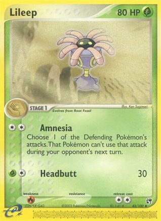 Lileep - 43/100/100  Sandstorm - Uncommon