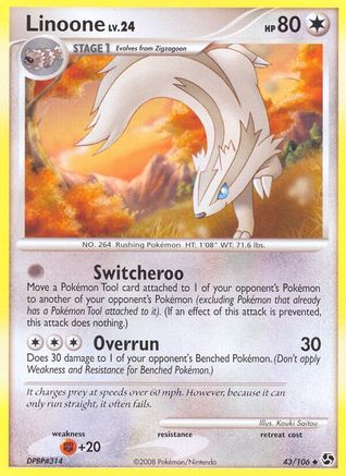 Linoone  - Reverse Holofoil Great Encounters - Uncommon