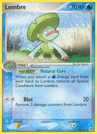 Lombre - 034/107/107  - Reverse Holofoil Deoxys - Uncommon
