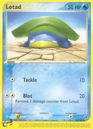 Lotad - 67/100/100  - Reverse Holofoil Sandstorm - Common
