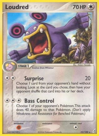 Loudred 023/100  - Reverse Holofoil Crystal Guardians - Rare