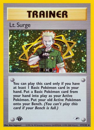 Lt. Surge (17) (17) 017/132  - 1st Edition Holofoil Gym Heroes - Holo Rare