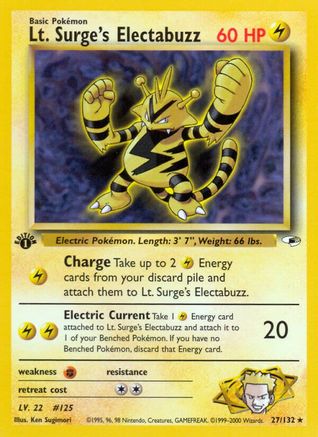 Lt. Surge's Electabuzz (27) (27) 027  - 1st Edition Gym Heroes - Rare
