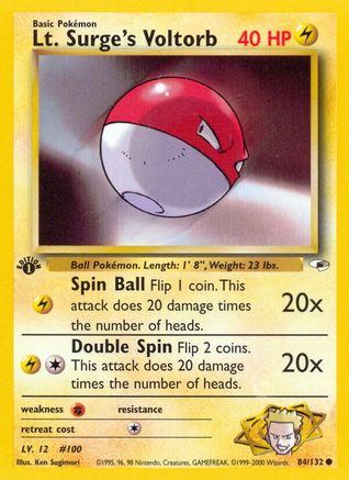 Lt. Surge's Voltorb 084  - 1st Edition Gym Heroes - Common