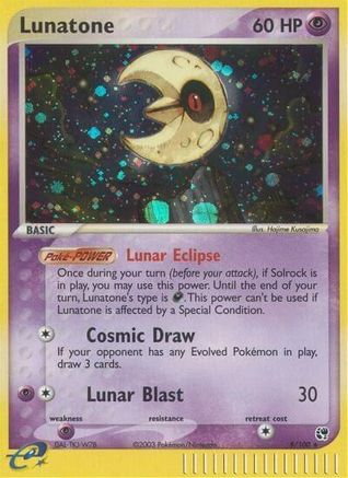 Lunatone  - Reverse Holofoil Sandstorm - Holo Rare