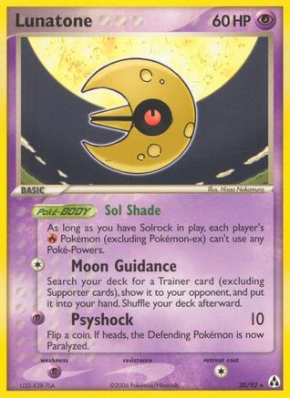 Lunatone  - Reverse Holofoil Legend Maker - Rare