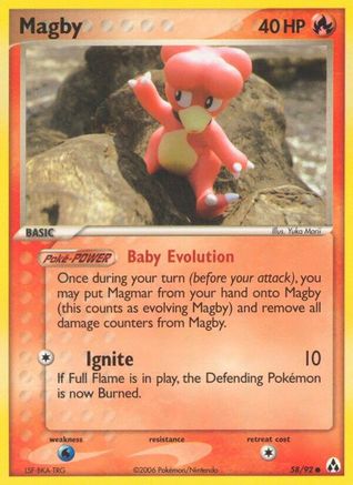 Magby 058  - Reverse Holofoil Legend Maker - Common