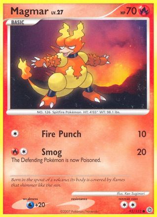 Magmar 093  - Reverse Holofoil Secret Wonders - Common