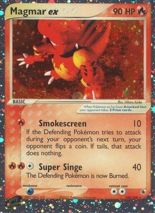 Magmar ex/109  - Holofoil Ruby and Sapphire - Ultra Rare