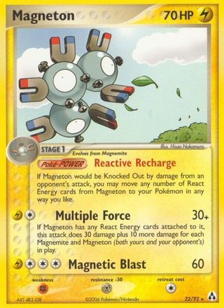 Magneton  - Reverse Holofoil Legend Maker - Rare
