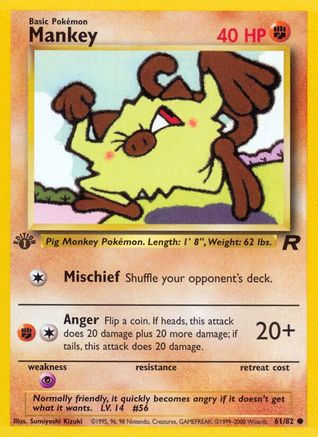 Mankey 061  - 1st Edition Team Rocket - Common