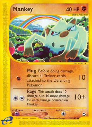 Mankey  - Reverse Holofoil Aquapolis - Common