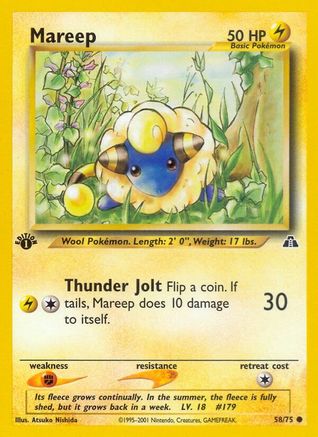 Mareep 058  - 1st Edition Neo Discovery - Common