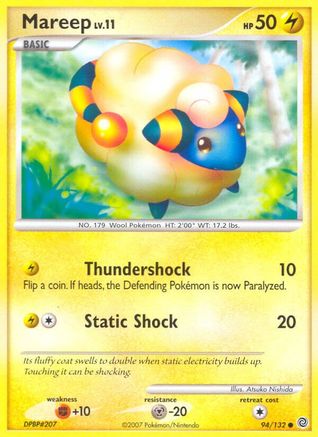 Mareep 094  - Reverse Holofoil Secret Wonders - Common