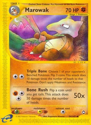 Marowak  - Reverse Holofoil Aquapolis - Uncommon