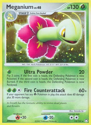 Meganium/123  - Reverse Holofoil Mysterious Treasures - Holo Rare