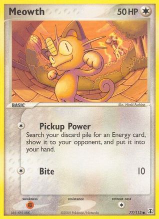 Meowth 077  - Reverse Holofoil Delta Species - Common