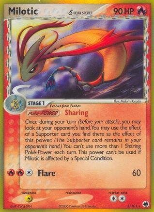 Milotic (Delta Species)/101  - Reverse Holofoil Dragon Frontiers - Holo Rare