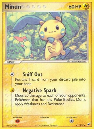 Minun  - Reverse Holofoil Deoxys - Uncommon