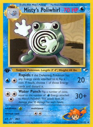 Misty's Poliwhirl 053  - 1st Edition Gym Heroes - Uncommon