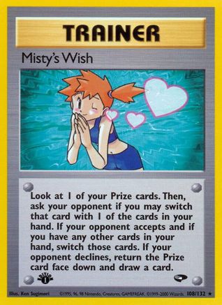 Misty's Wish 108  - 1st Edition Gym Challenge - Rare