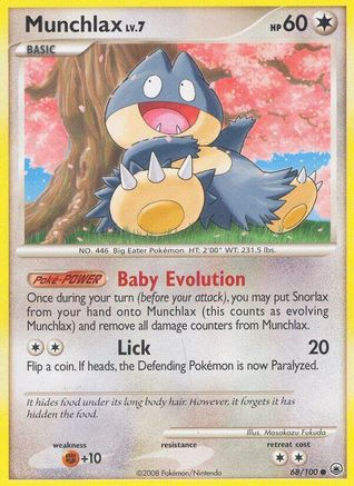 Munchlax 068/100  - Reverse Holofoil Majestic Dawn - Common