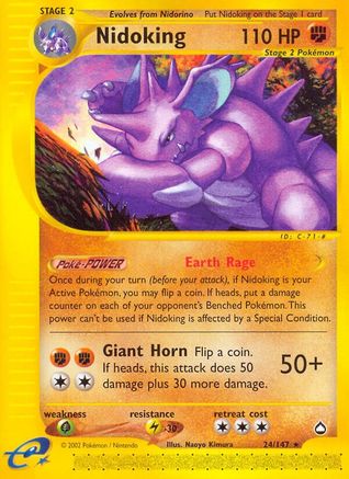 Nidoking (24) (24) 024/147  - Reverse Holofoil Aquapolis - Rare