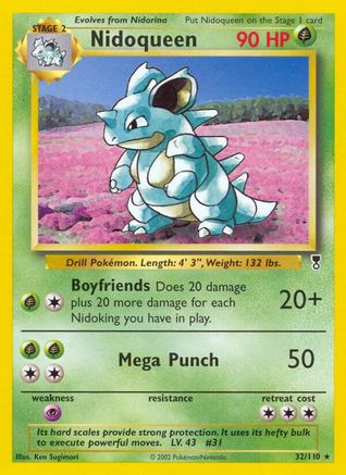 Nidoqueen  - Reverse Holofoil Legendary Collection - Rare
