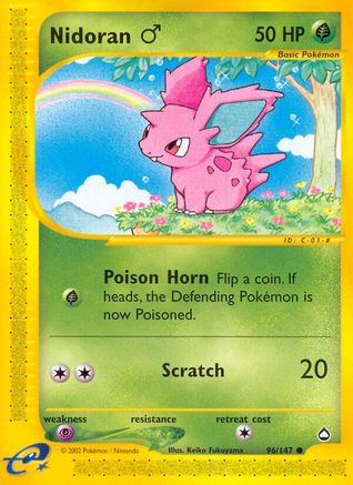 Nidoran M 096  - Reverse Holofoil Aquapolis - Common