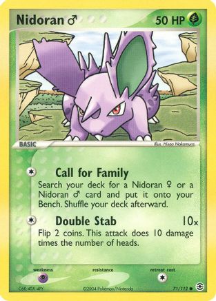 Nidoran M/112  - Reverse Holofoil FireRed & LeafGreen - Common