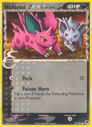 Nidoran M (Delta Species) 057  - Reverse Holofoil Dragon Frontiers - Common