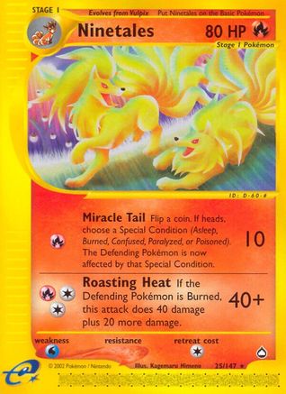 Ninetales/147  - Reverse Holofoil Aquapolis - Rare