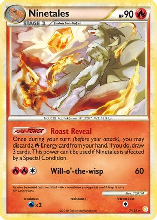 Ninetales 007  - Holofoil HeartGold SoulSilver - Holo Rare