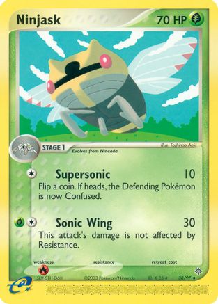 Ninjask - 38/97/97  - Reverse Holofoil Dragon - Uncommon