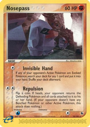 Nosepass  - Reverse Holofoil Ruby and Sapphire - Rare