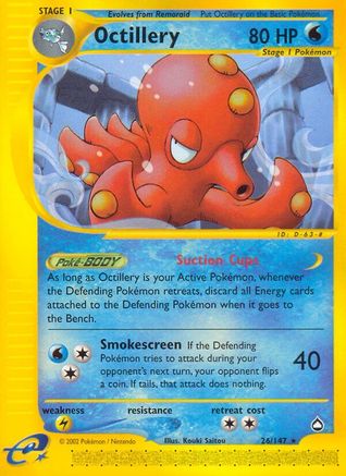Octillery  - Reverse Holofoil Aquapolis - Rare