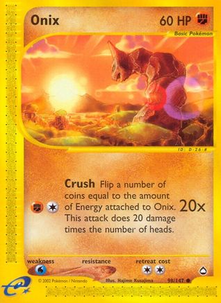 Onix 098/147  - Reverse Holofoil Aquapolis - Common