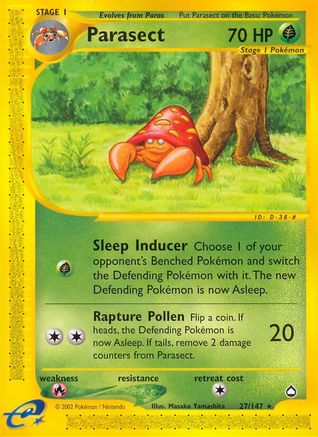 Parasect  - Reverse Holofoil Aquapolis - Rare