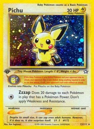Pichu (012/111) [Neo Genesis] 1st Edition Holofoil - Holo Rare