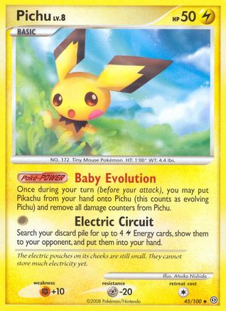 Pichu (045/100) [Stormfront] Reverse Holofoil - Uncommon