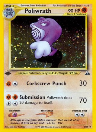 Poliwrath (9/75) [Neo Discovery] 1st Edition Holofoil - Holo Rare