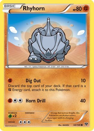 Rhyhorn (60/146) [XY Base Set] Normal - Common