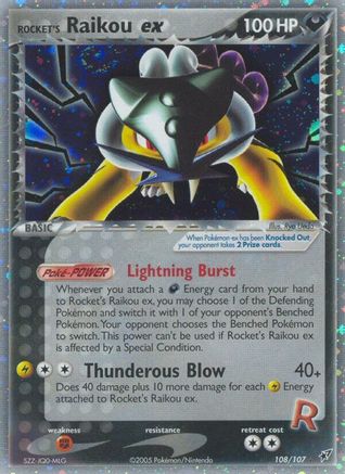 Rocket's Raikou ex (108/107) [Deoxys] Normal - Secret Rare