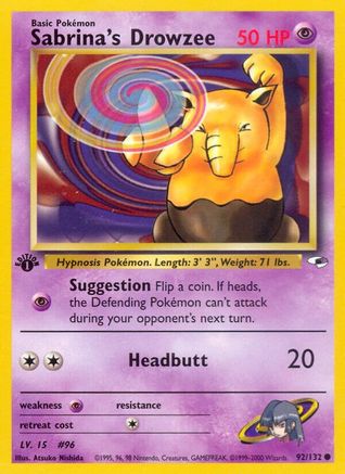 Sabrina's Drowzee (092/132) [Gym Heroes] 1st Edition - Common