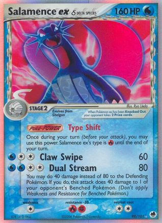 Salamence ex (Delta Species) (98/101) [Dragon Frontiers] Holofoil - Ultra Rare