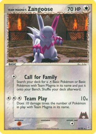 Team Magma's Zangoose (23/95) [Team Magma vs Team Aqua] Normal - Rare
