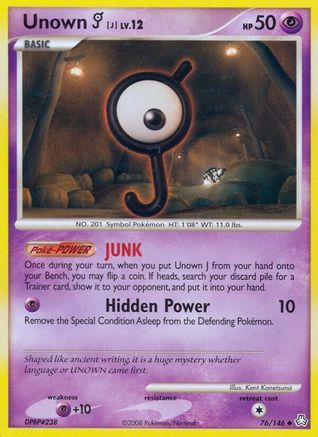 Unown (J) (76/146) [Legends Awakened] Reverse Holofoil - Uncommon