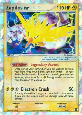 Zapdos ex (116/112) [FireRed & LeafGreen] Normal - Secret Rare