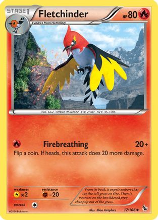 Fletchinder (017/106) [XY  Flashfire] Normal - Uncommon