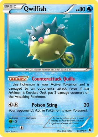 Qwilfish (021/106) [XY  Flashfire] Normal - Rare